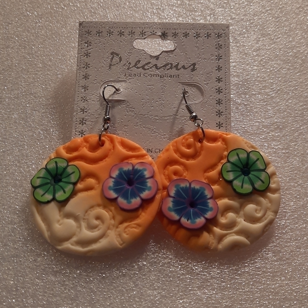Round Colorful Earrings NWT